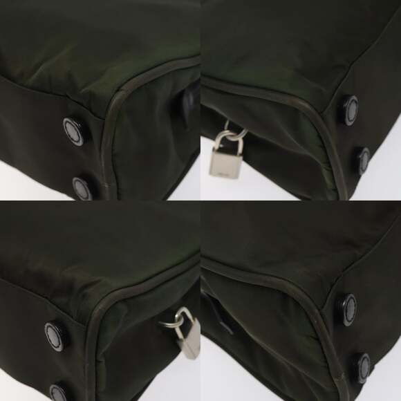 PRADA Hand Bag Nylon Khaki Silver - Picture 10 of 13